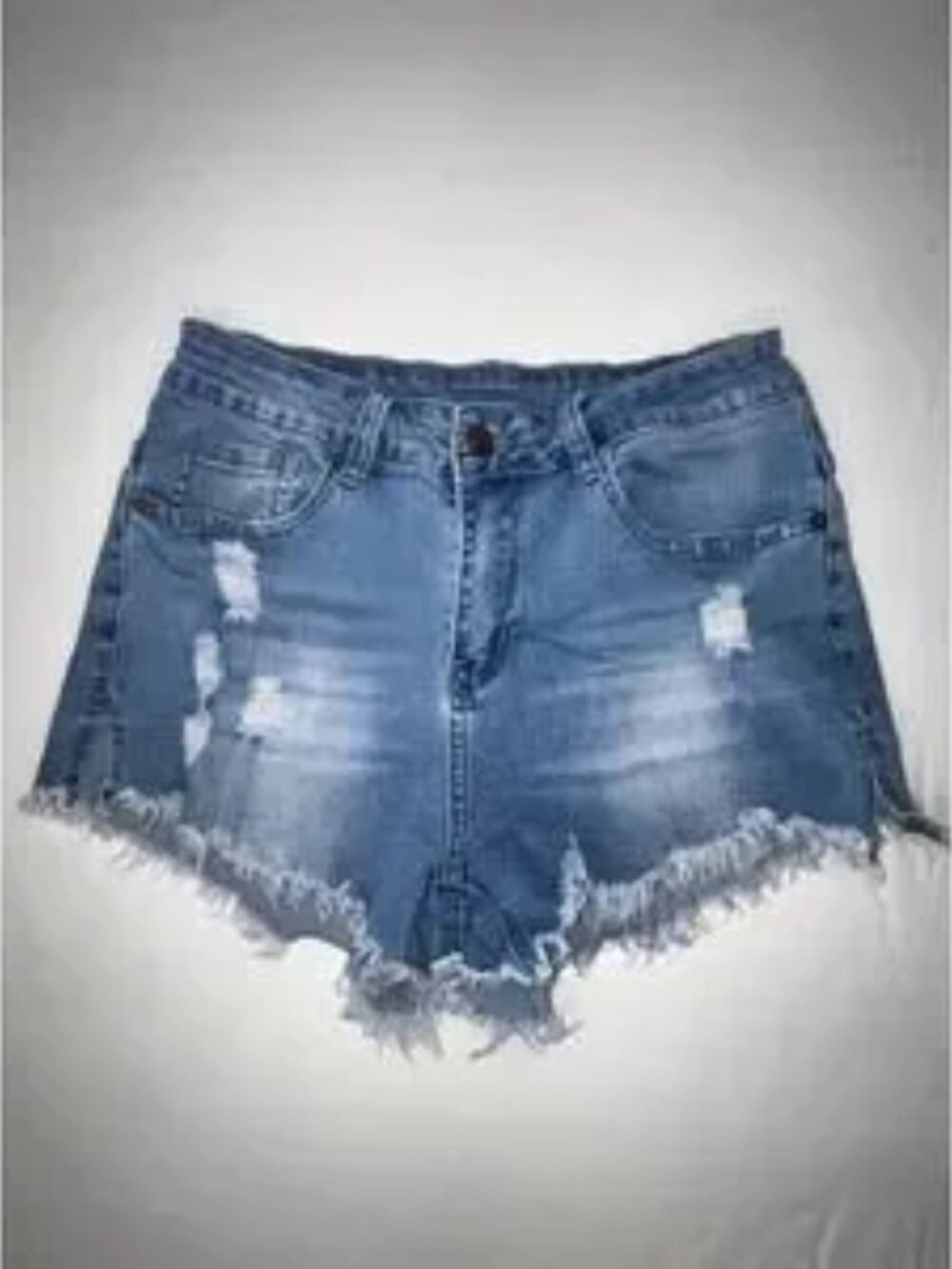Modariani Distressed Denim Shorts Frayed Hem Ripped Medium